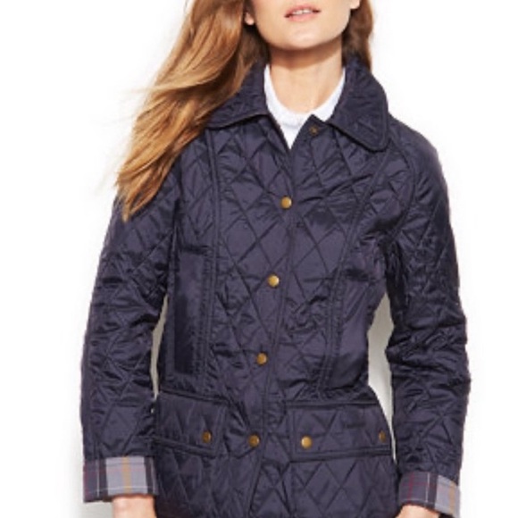 Barbour Beadnell Navy Blue Quilted Jacket - Picture 4 of 4